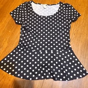 American Rag Polka dot peplum shirt